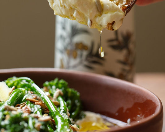 Recipe | Zesty blanched broccolini, tahini yogurt, citrus vinaigrette & toasted sunflower seeds