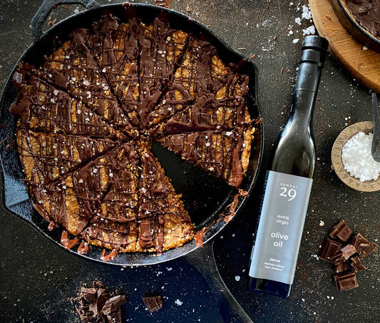 Recipe | Anzac slice with salted dark chocolate drizzle
