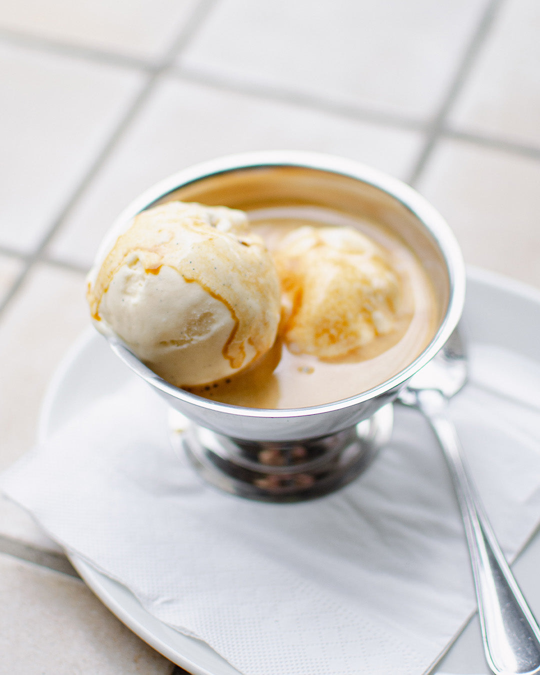 Affogato dessert from bistro Allpress
