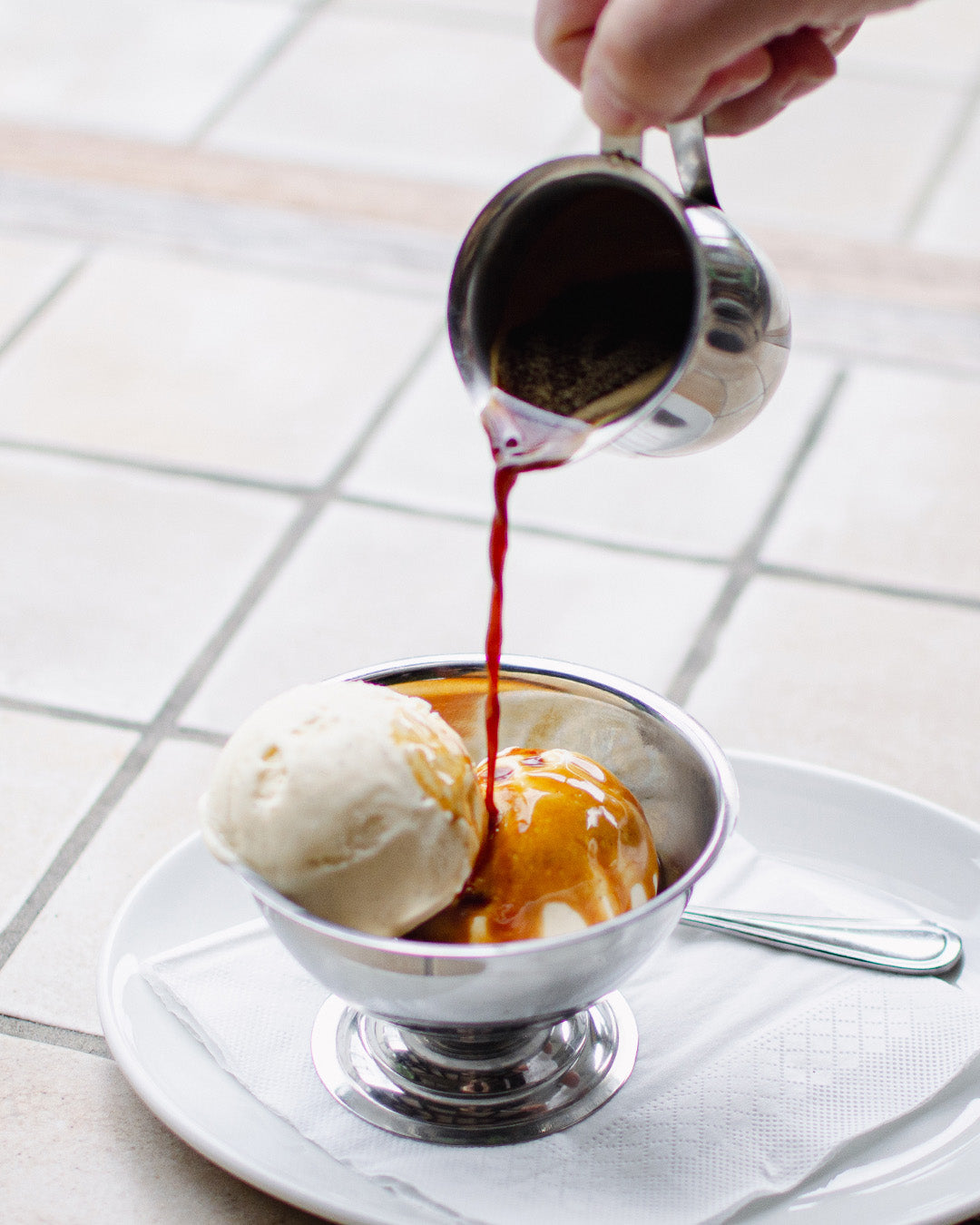Affogato dessert from bistro Allpress